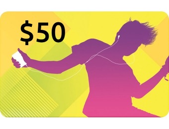$10 off iTunes $50 Gift Card