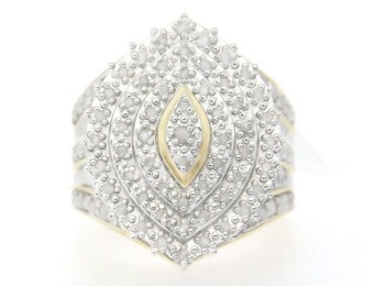 $590 off Gold Over Brass 1.00 cttw Marquise Diamond Ring
