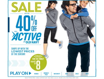 Up to 40% off Active Clothing at Old Navy