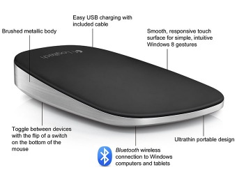 52% off Logitech Ultrathin Touch Mouse T630, Win 8 Touch Gestures
