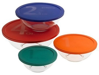 55% off Pyrex 8-Piece Glass Bowl Storage Set With Covers
