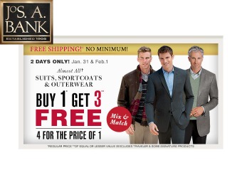 Buy 1, Get 3 Free Sportcoats, Suits & Outerwear at Jos. A. Bank
