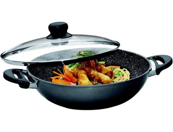 $81 off Stoneline Non-stick Stone Cookware 12.6" Wok with Lid