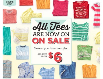 Old Navy Sale - All Men's & Women's Tees are on Sale