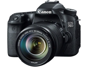 $250 off Canon EOS 70D Digital SLR Camera w/ 18-135mm IS STM Lens