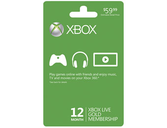 $25 Off Microsoft Xbox LIVE 12-Month Gold Membership