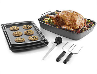 56% off 8-Piece Non-Stick Turkey Roasting Pan & Cookie Sheet Set
