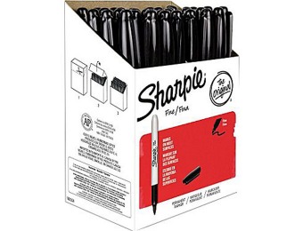 $12 off Sharpie Permanent Markers, Fine Tip, Black Ink, 36/Box