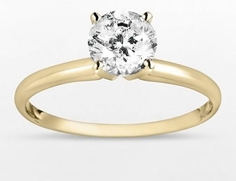 55% Off 14k Gold 1 Carat Diamond Solitaire Ring