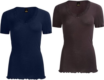 $76 off Calida Kirstin Women's T-Shirt - Wool-Silk, Short Sleeve