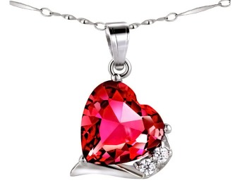 81% off Mabella Fashion 6 cttw Heart Shaped 12mm Ruby Pendant