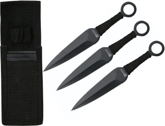 80% off Whetstone Cutlery Black San Trio Ninja Kunai Knife Set