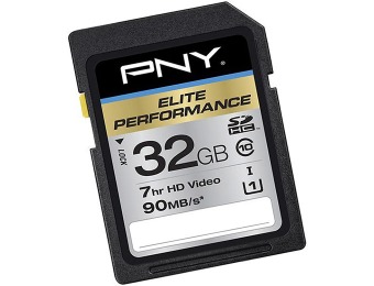 64% off PNY Pro Elite 32GB SDHC Class 10 Memory Card