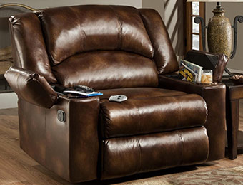 50% off Simmons The Boss Leather Massage Recliner