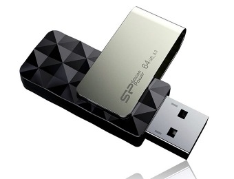 73% off Silicon Power 64GB Blaze B30 USB 3.0 Swivel Flash Drive