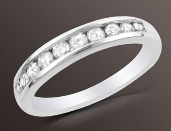 72% Off 1/4 cttw Round Diamond Channel Band in 10K White Gold