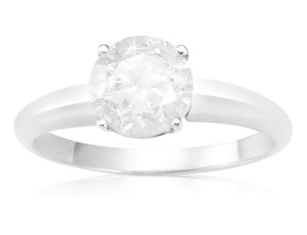 74% off 14K White Gold 2 Carat Diamond Solitaire Bridal Ring