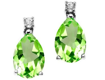 67% Off Sterling Silver 2.75ct Peridot & White Sapphire Earrings
