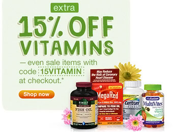 Extra 15% off Vitamins and Supplements w/ code 15VITAMIN