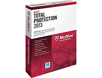 McAfee Total Protection 2013 3 PCs Free After $65 Rebate