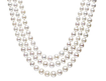 75% off 14k Belle de Mer Pearl Three Strand Necklace (4-8 mm)
