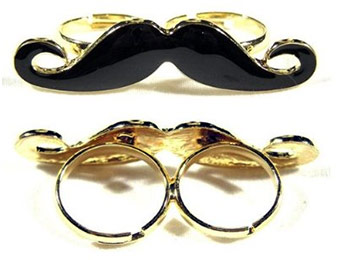 92% off Handlebar Mustache Vintage Adjustable Double Ring