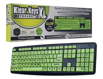 69% off Klear Keys XL Glow in the Dark & Spill Resistant Keyboard