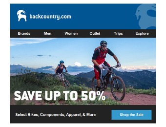 Backcountry Sale - Up to 50% off Bikes & Accessories
