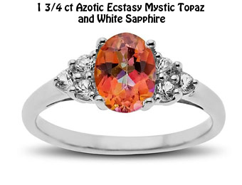 67% Off Sterling Silver 1 3/4 ct Topaz & White Sapphire Ring