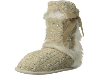 69% off Dearfoams Women's Embellished Cable Knit Boot