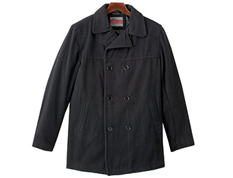 $84 off Excelled Wool Blend Peacoat (black, charcoal, or gray)