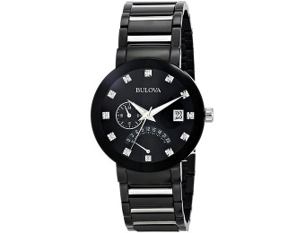 $277 off Bulova Diamond Accented Black Dial Men's Bracelet Watch