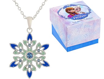 60% off Disney "Frozen" Crystal Snowflake Pendant Necklace