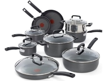 $180 off T-fal Hard Anodized Heat Indicator Nonstick Cookware Set
