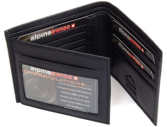 78% off Alpine Swiss ASW172 Bifold Trifold Men's Leather Wallet