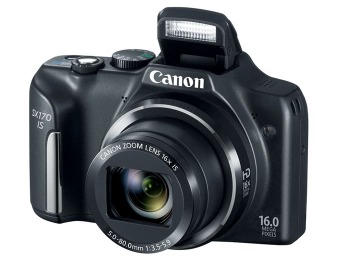 35% off Black Canon PowerShot SX170 IS 16MP Digital Camera