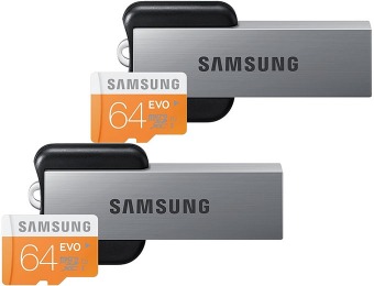 $84 off 2-Pack Samsung EVO 64GB Memory Cards + USB Readers