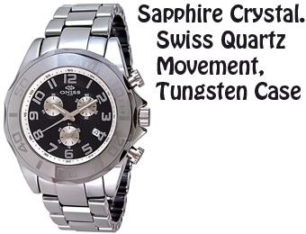 $845 Off Oniss Paris ON8501-M/BK Swiss Chronograph Tungsten Watch