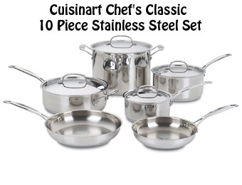 69% Off Cuisinart Classic Stainless Steel 10pc. Cookware Set