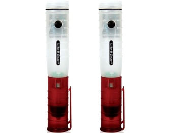 45% off 2-Pack Life Gear 3 In 1 Glow Auto Rechargeable LED Flashlights