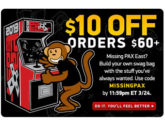 Save $10 Off Orders of $60+ at ThinkGeek w/ Code: MISSINGPAX