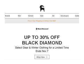 30% Off Black Diamond Gear, Clothing & Accessories