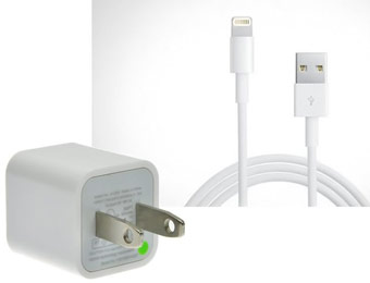 74% Off USB Wall Charger w/ 3ft iPhone 5 Cable