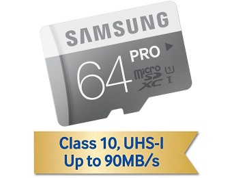 42% off Samsung 64GB PRO Class 10 Micro SDXC Memory Card