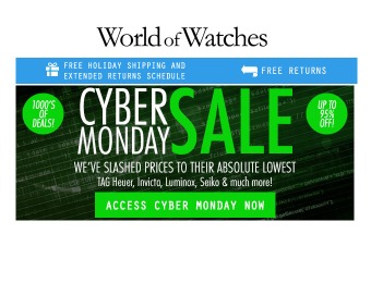 World of Watches Cyber Monday Sale Event - Up to 95% off