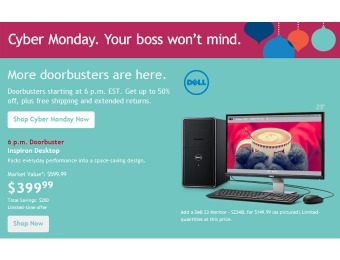 Dell Cyber Monday Deals - Up to 56% off Laptops & More