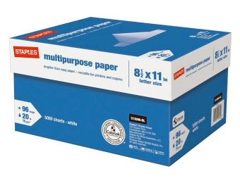 63% off Staples Multipurpose Paper, 8 1/2" x 11", Case