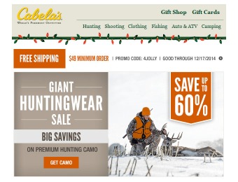 Up to 60% off Hunting Gear & Clothing at Cabela's
