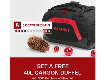 Free Mammut 40L Cargon Duffel Bag with $500 Mammut Purchase