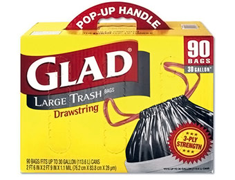 $5 off Glad Drawstring Outdoor Trash Bags 30 Gal (90 count)